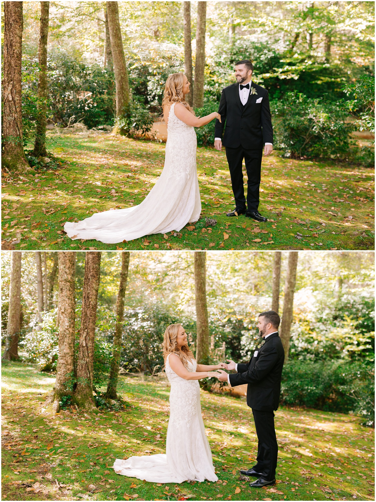 Highlands NC first look on wedding day photographed by Chelsea Renay