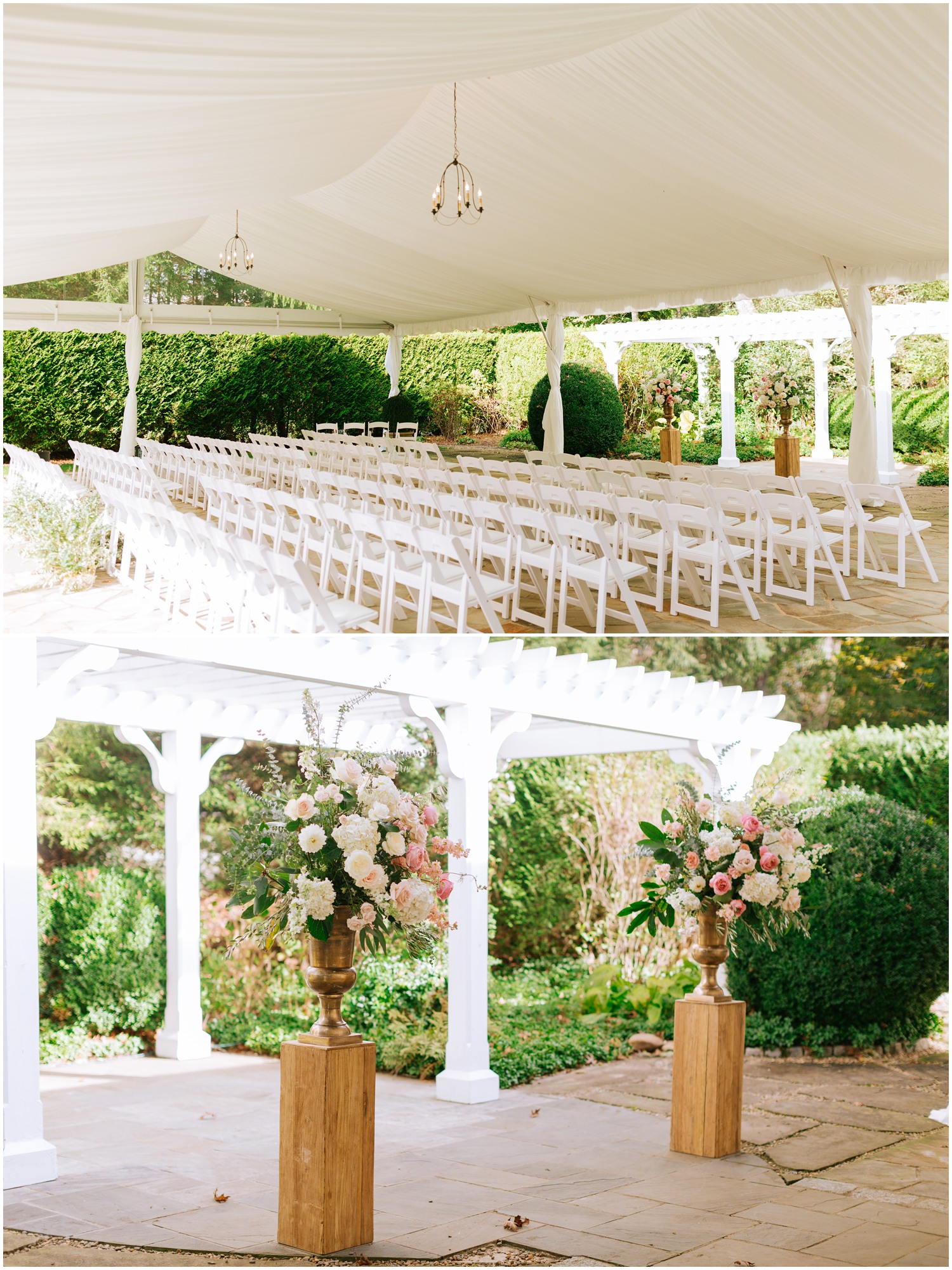 outdoor wedding ceremony under tent at Old Edwards Inn