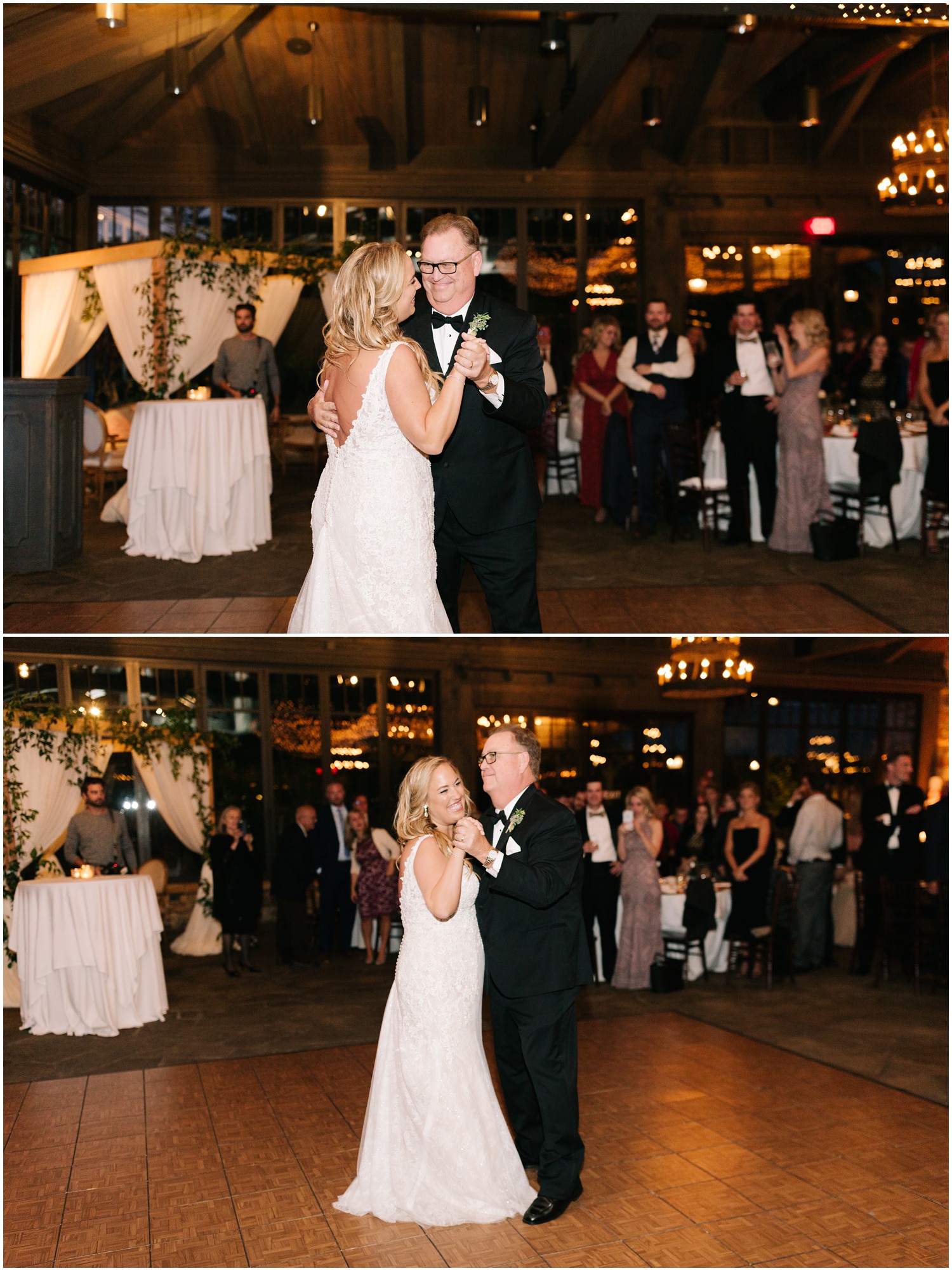 bride dances with father during Old Edwards Inn wedding reception