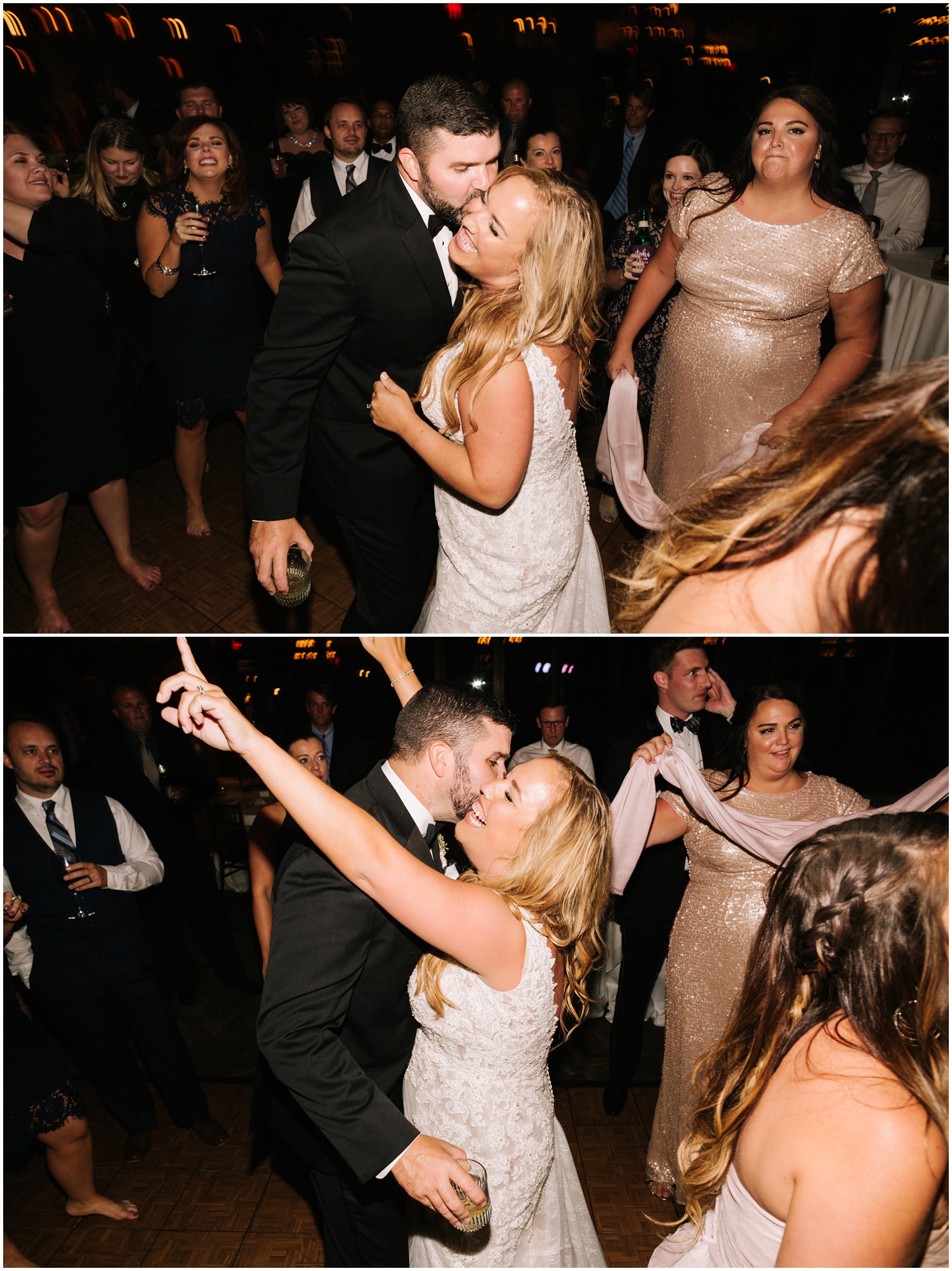 brie and groom dance during wedding reception at Old Edwards Inn