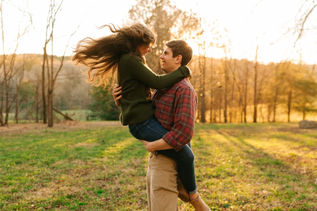 Engagement Photos at Merrit's Pasture in Chapel Hill North Carolina