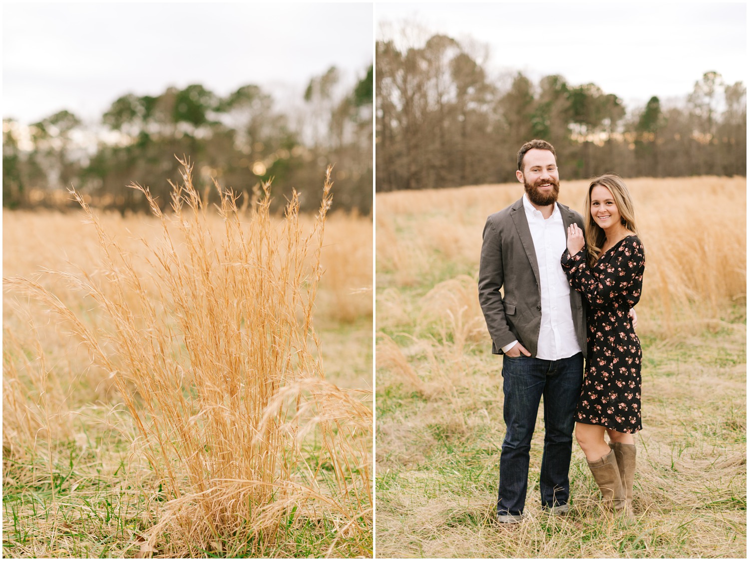 fall engagement portraits at The Meadows Raleigh with Chelsea Renay