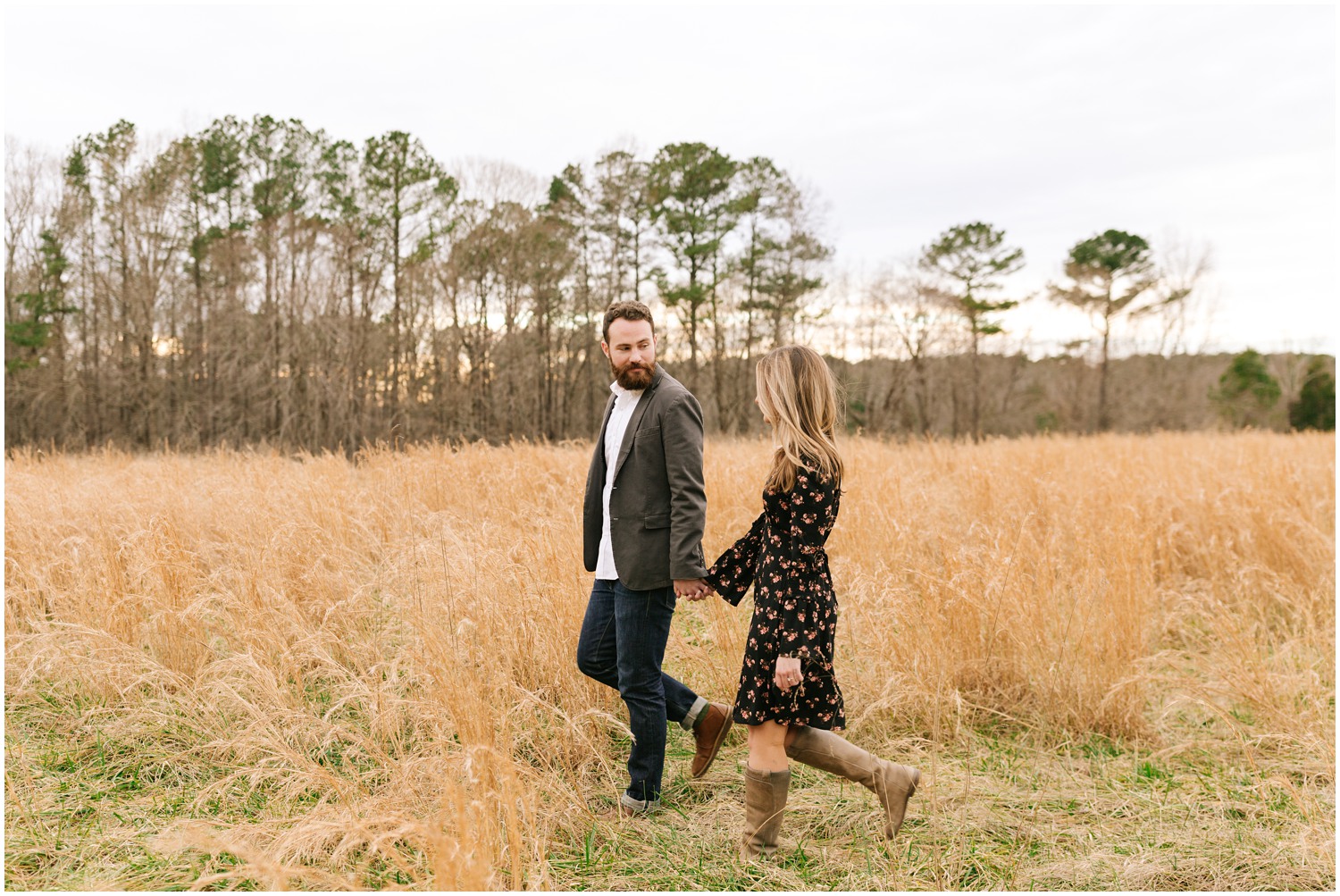 engagement portraits at The Meadows Raleigh by Chelsea Renay