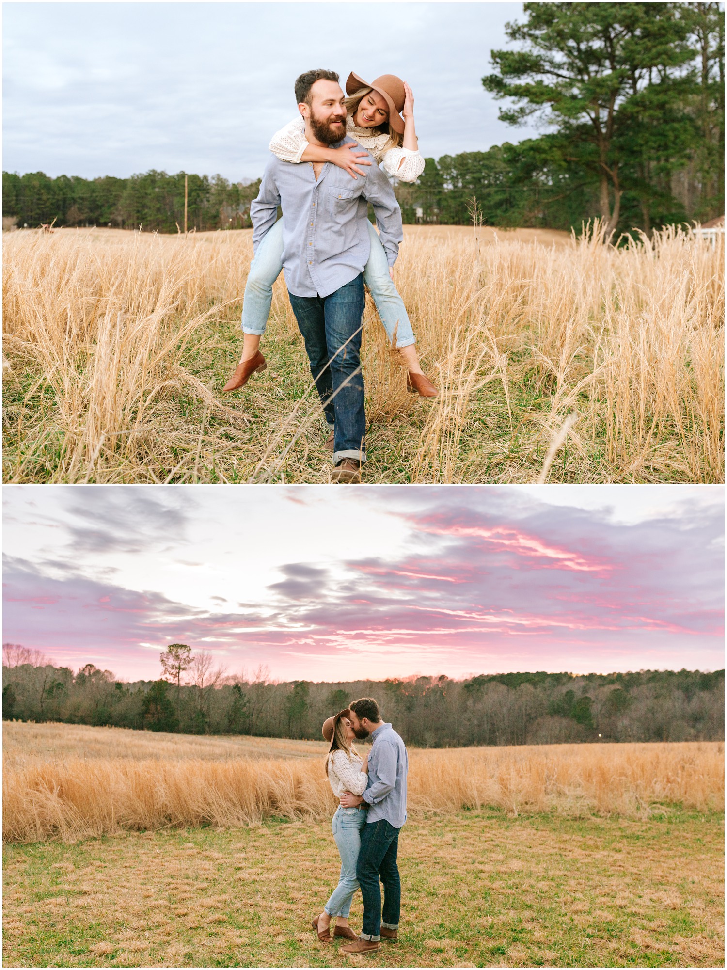 sunset engagement portraits in Raleigh NC by Chelsea Renay