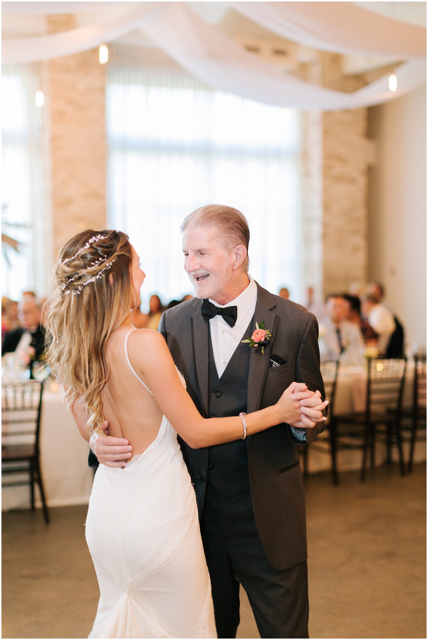 bride dances with father during Wrightsville Manor wedding reception