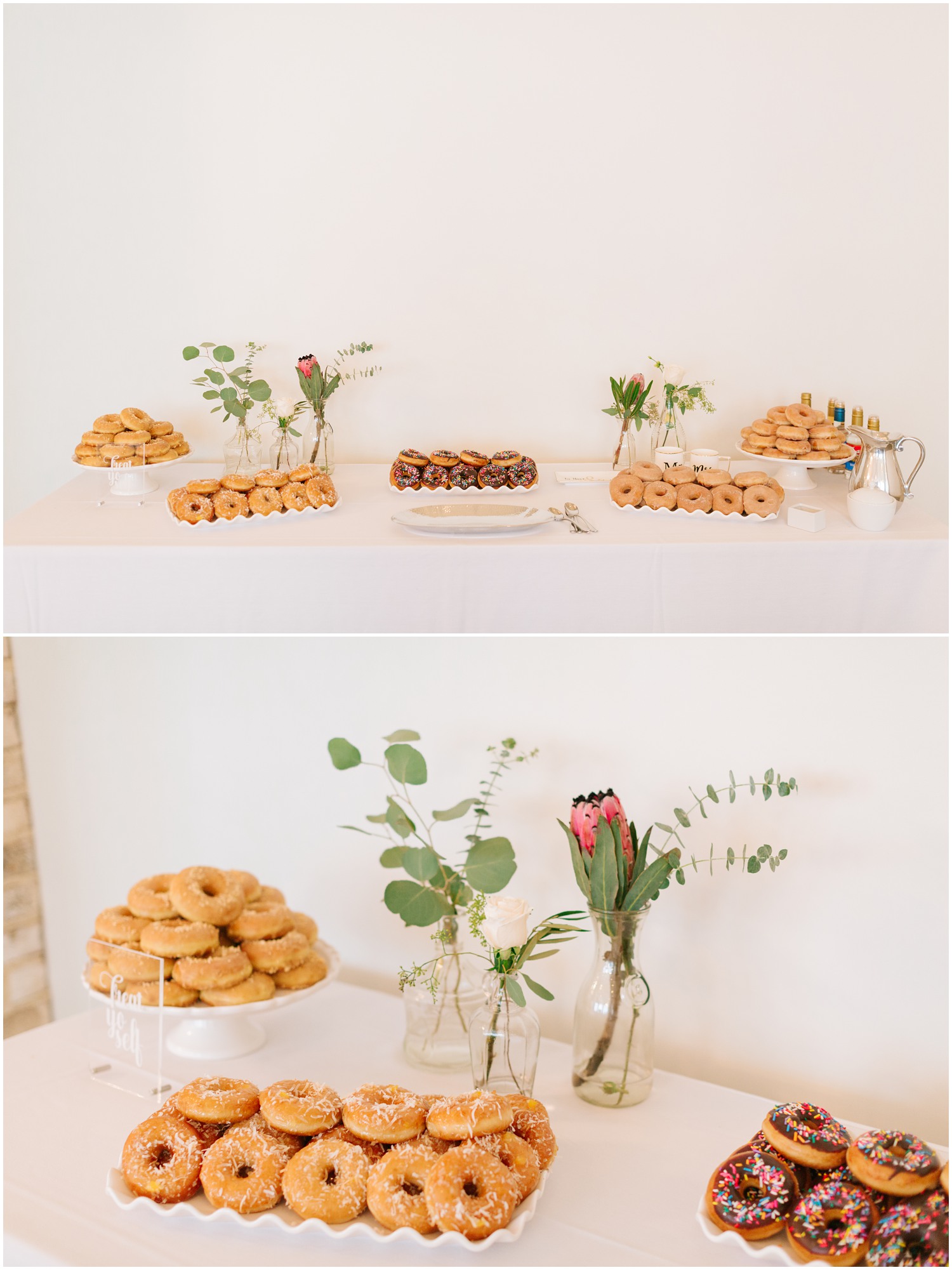 donut display table for Wrightsville Manor wedding reception