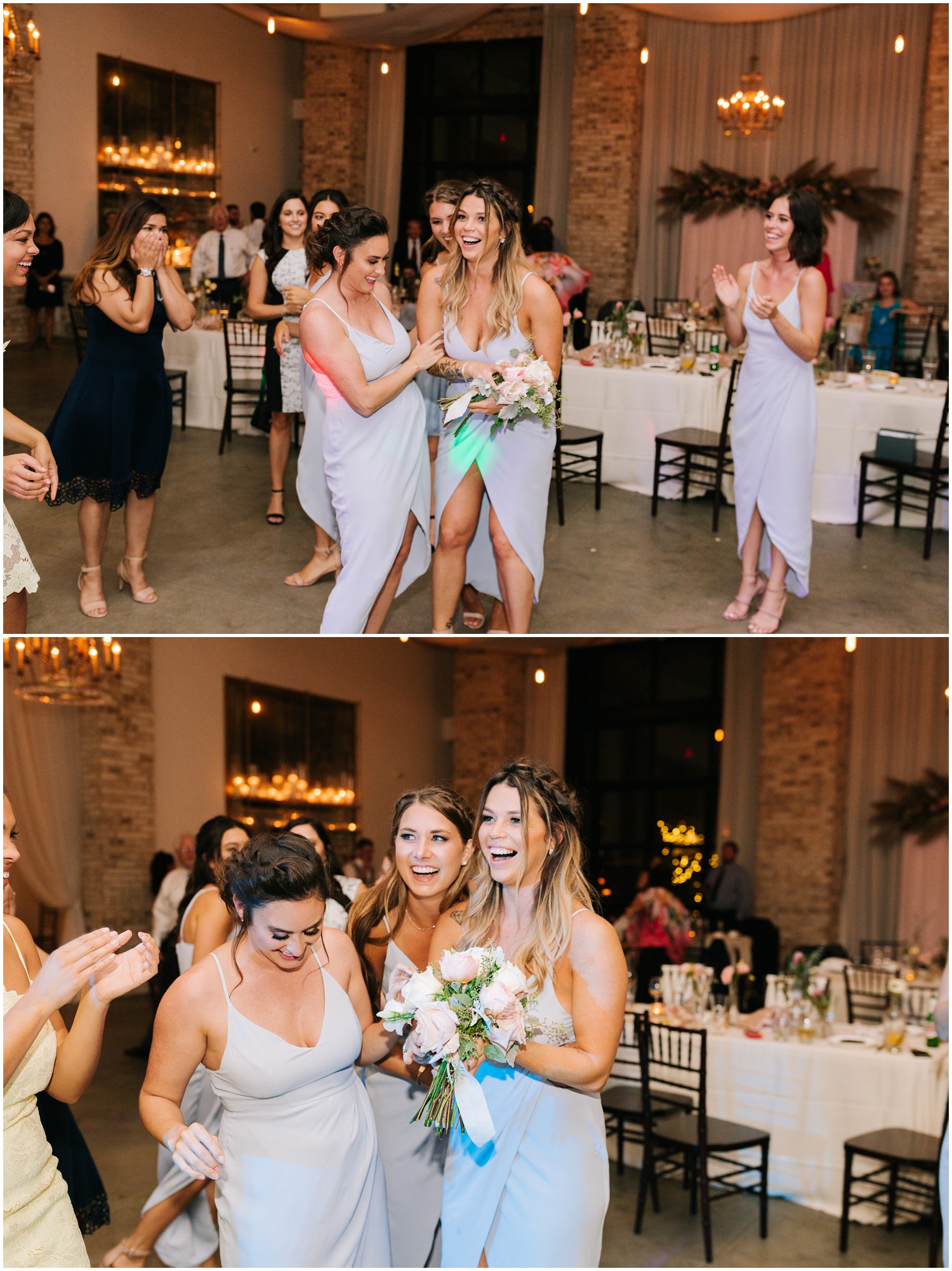 Wrightsville Manor wedding reception bouquet toss