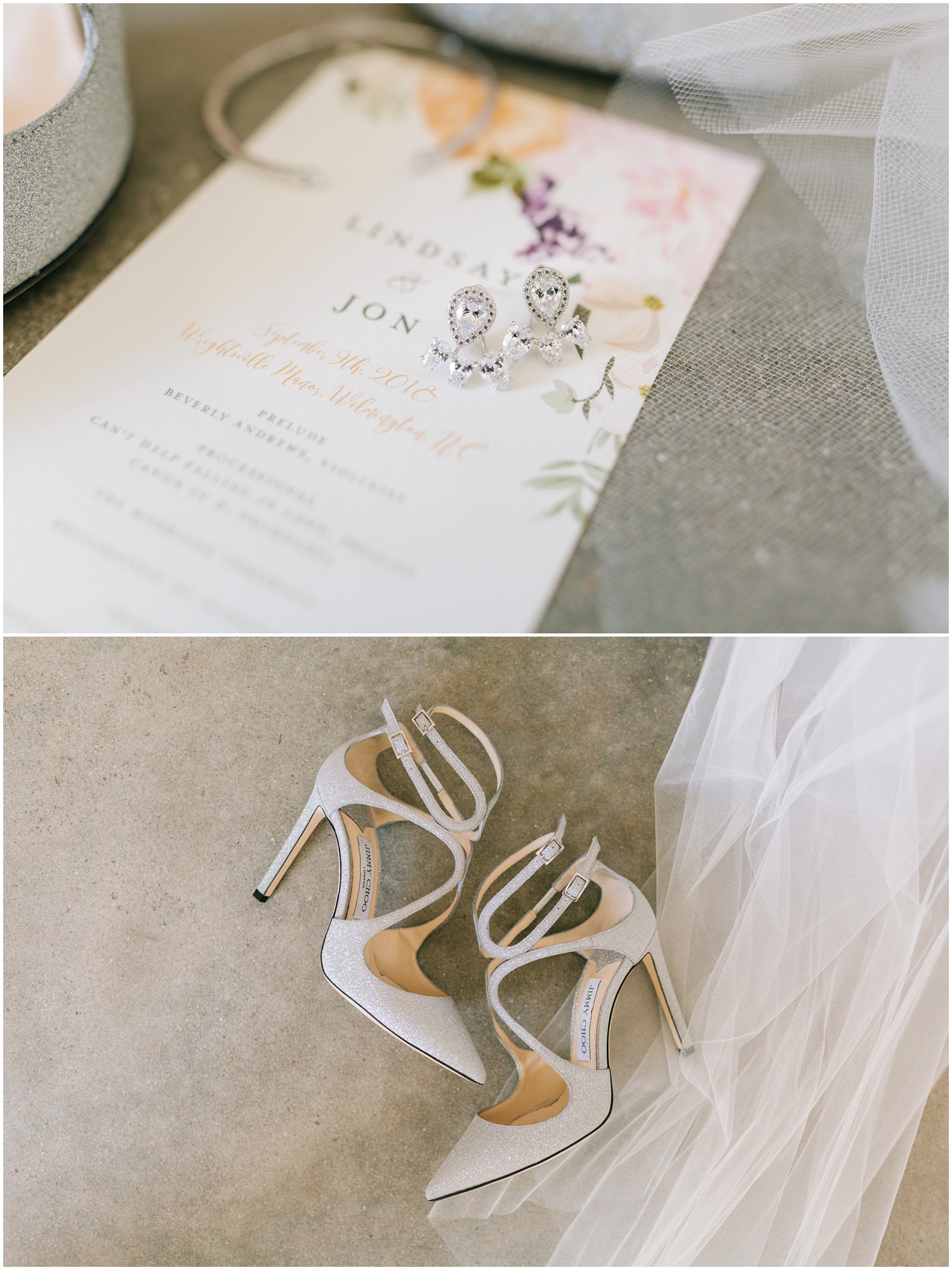 bride's details for Wrightsville Manor photographed on veil