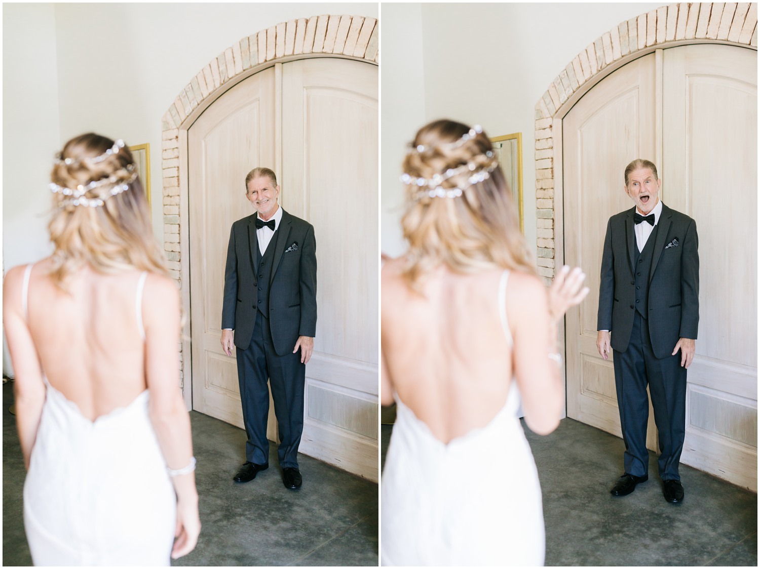 bride and dad's first look at Wrightsville Manor