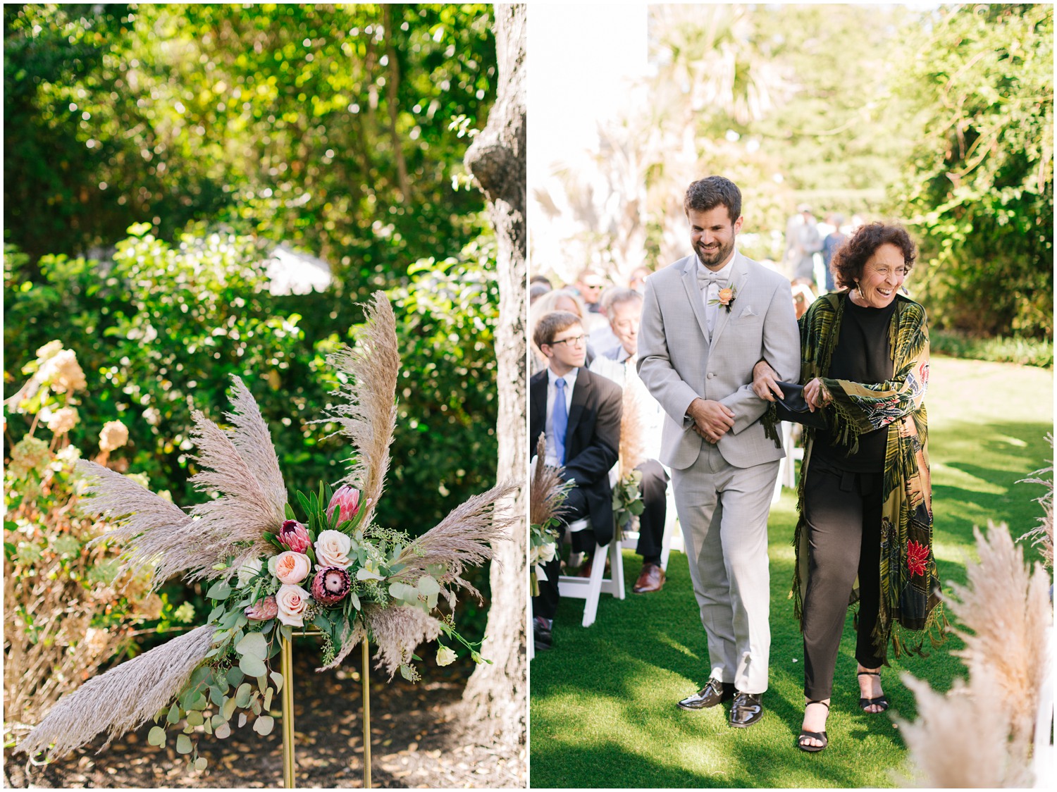 summer wedding ceremony at Wrightsville Manor