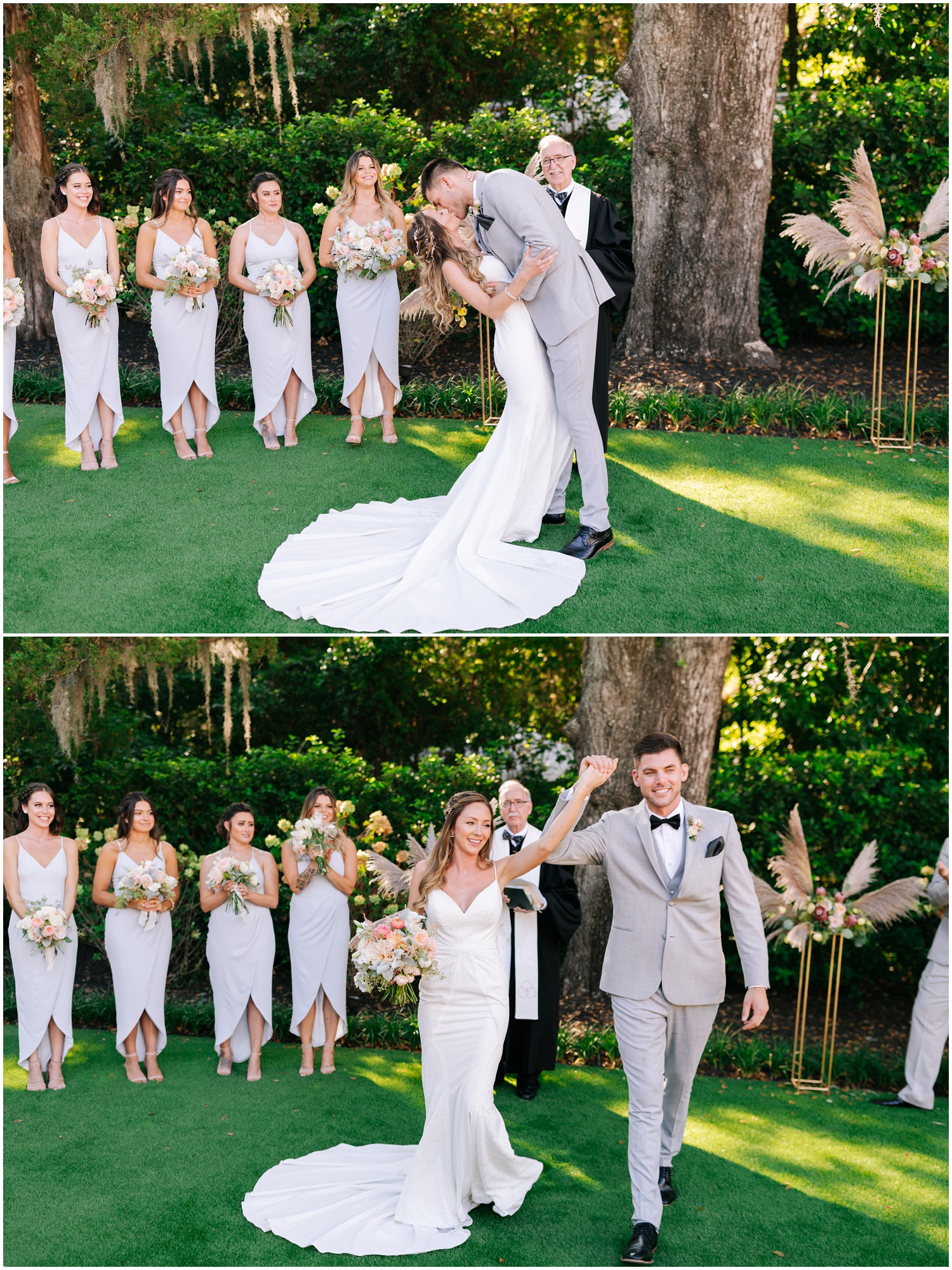 bride and groom celebrate marriage at Wrightsville Manor