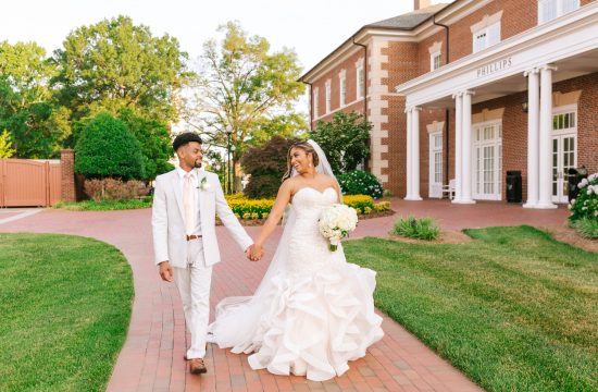 Winston-Salem Wedding Photographer captures portraits of newly married couple at High Point University