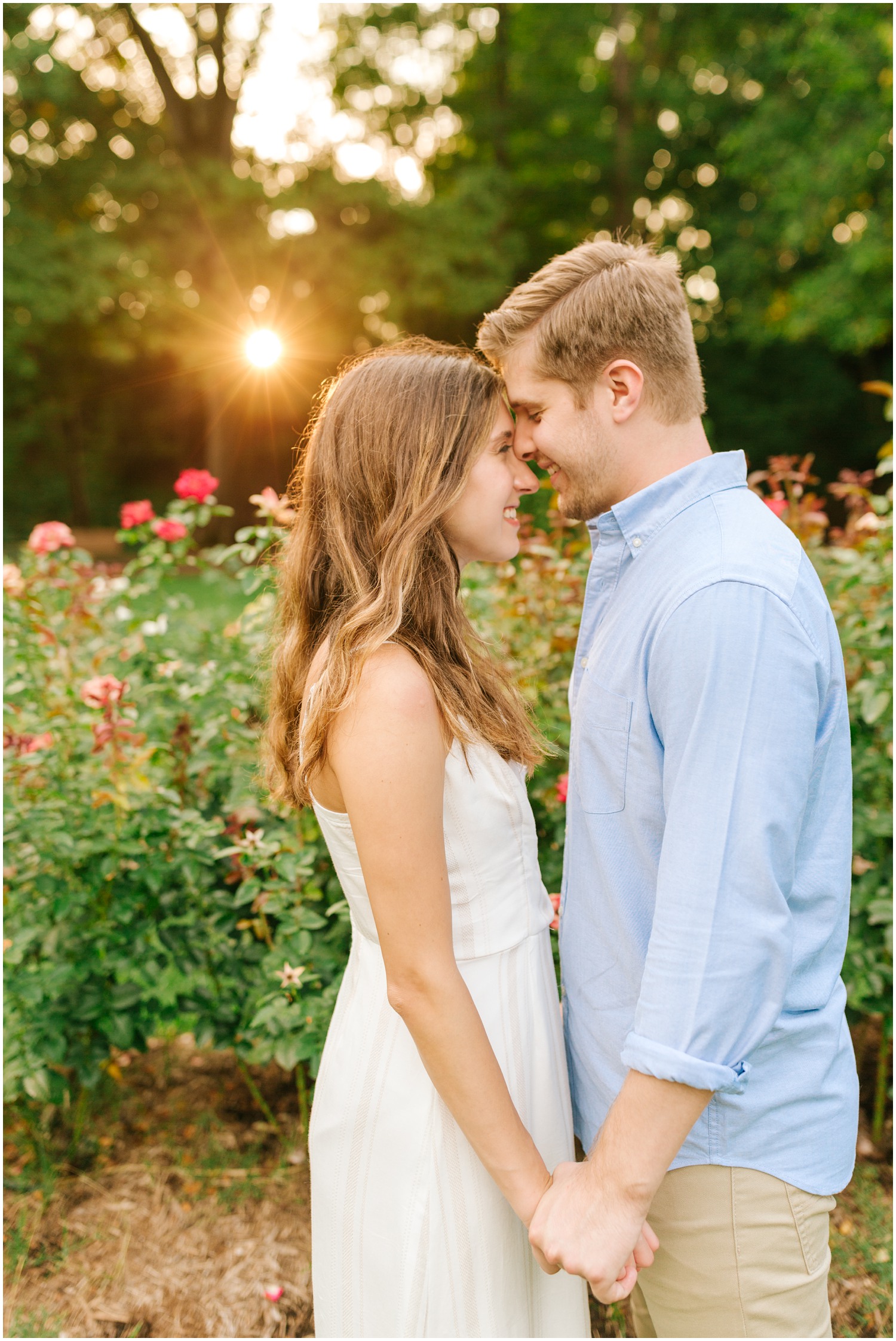 Colorful Rose Garden Engagement Session in Raleigh | Alex & Will