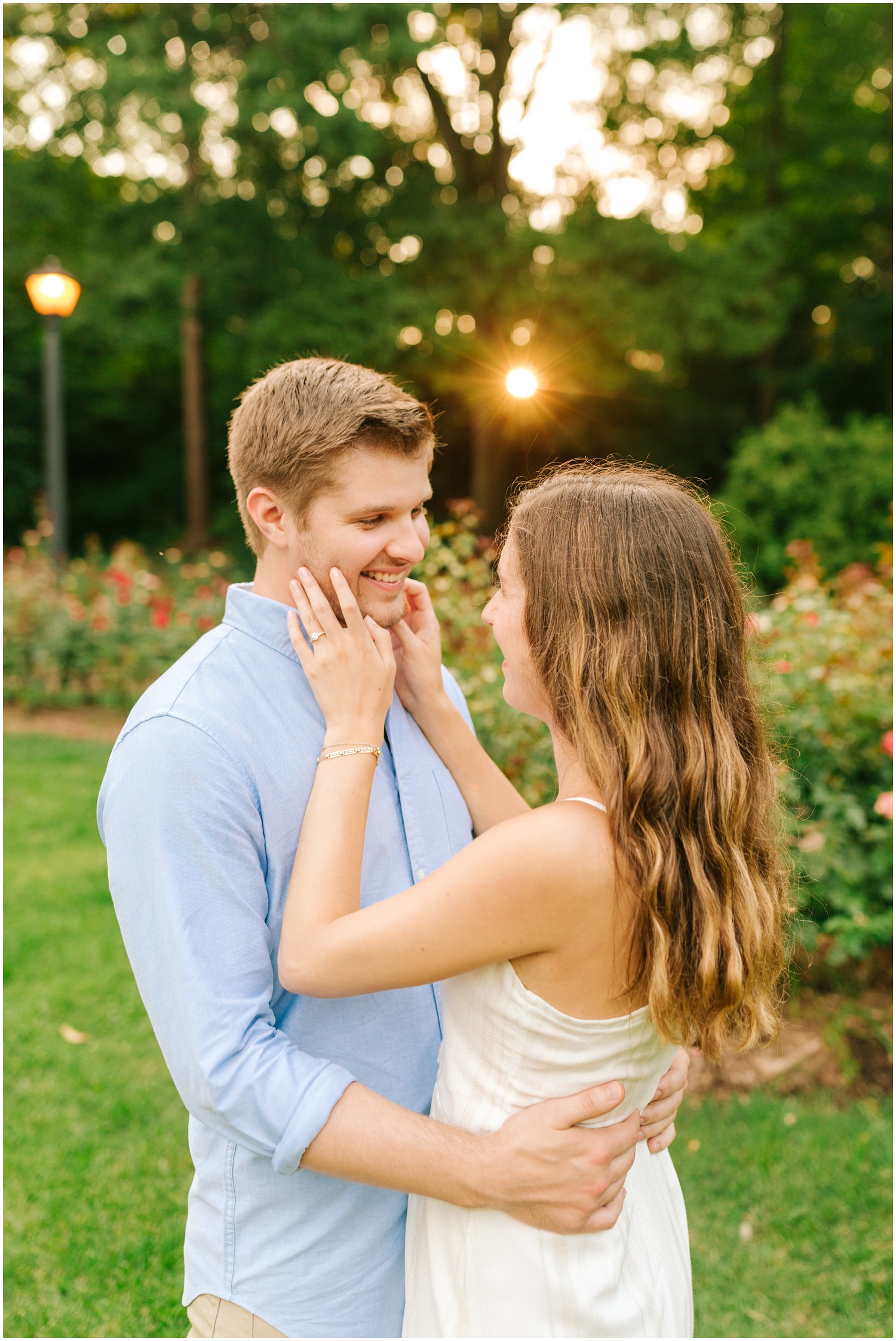 Colorful Rose Garden Engagement Session in Raleigh | Alex & Will