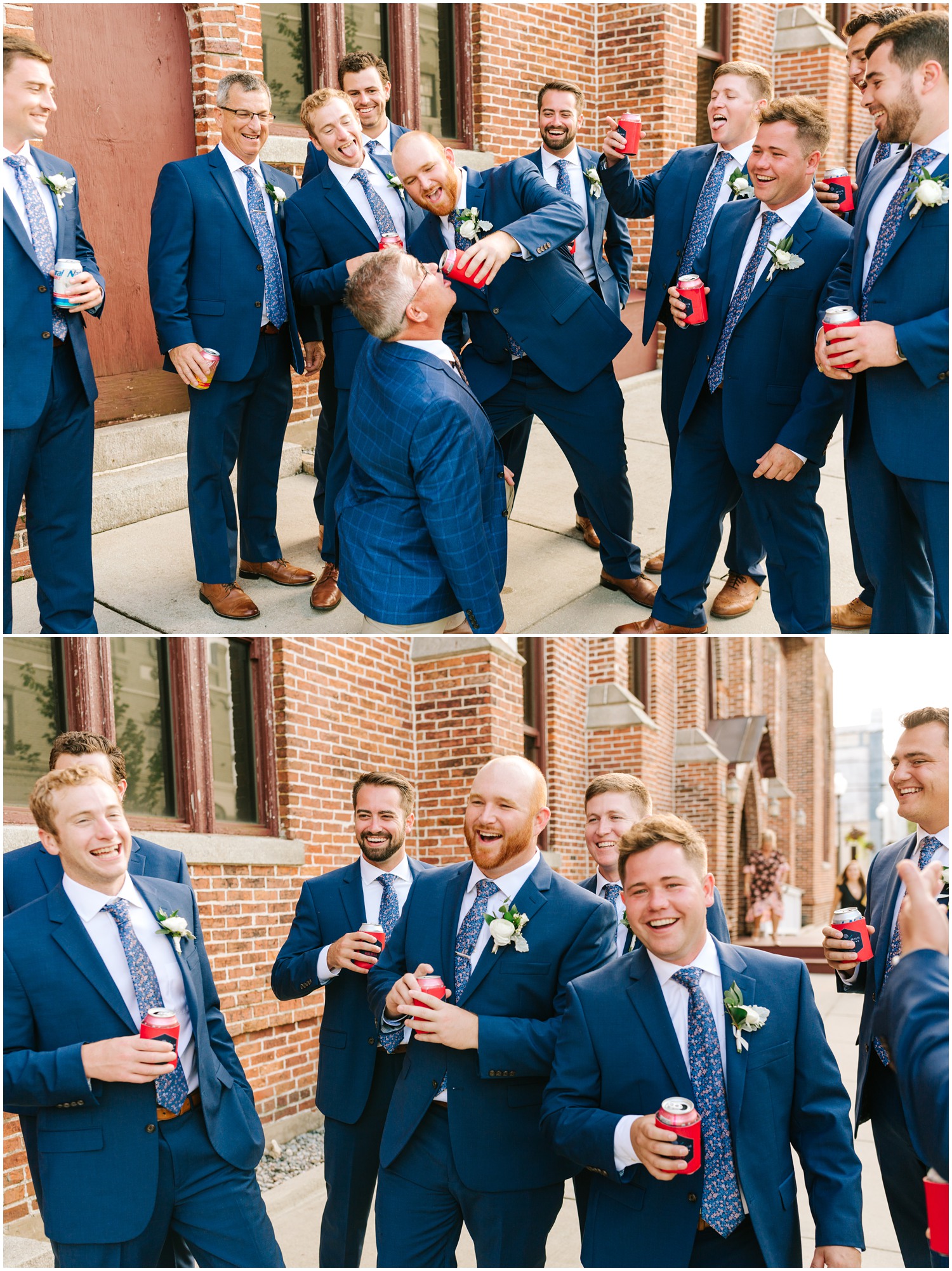 North Carolina groomsmen walk in Wilmington NC