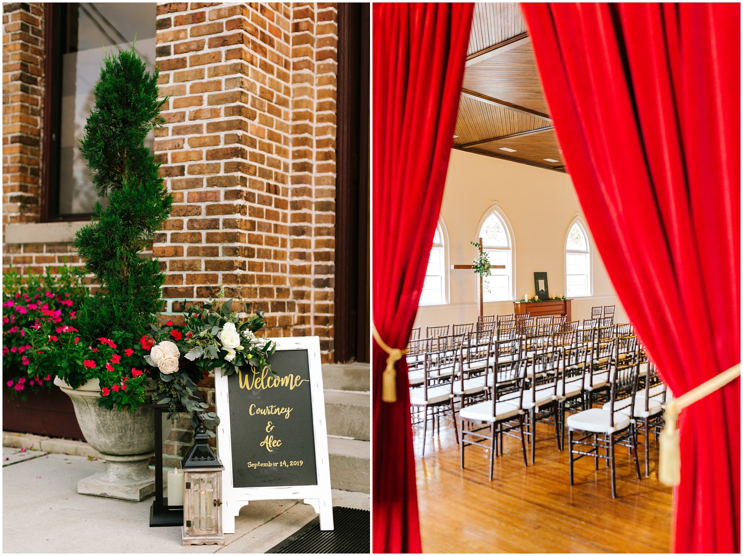 Brooklyn Arts Center wedding ceremony welcome sign