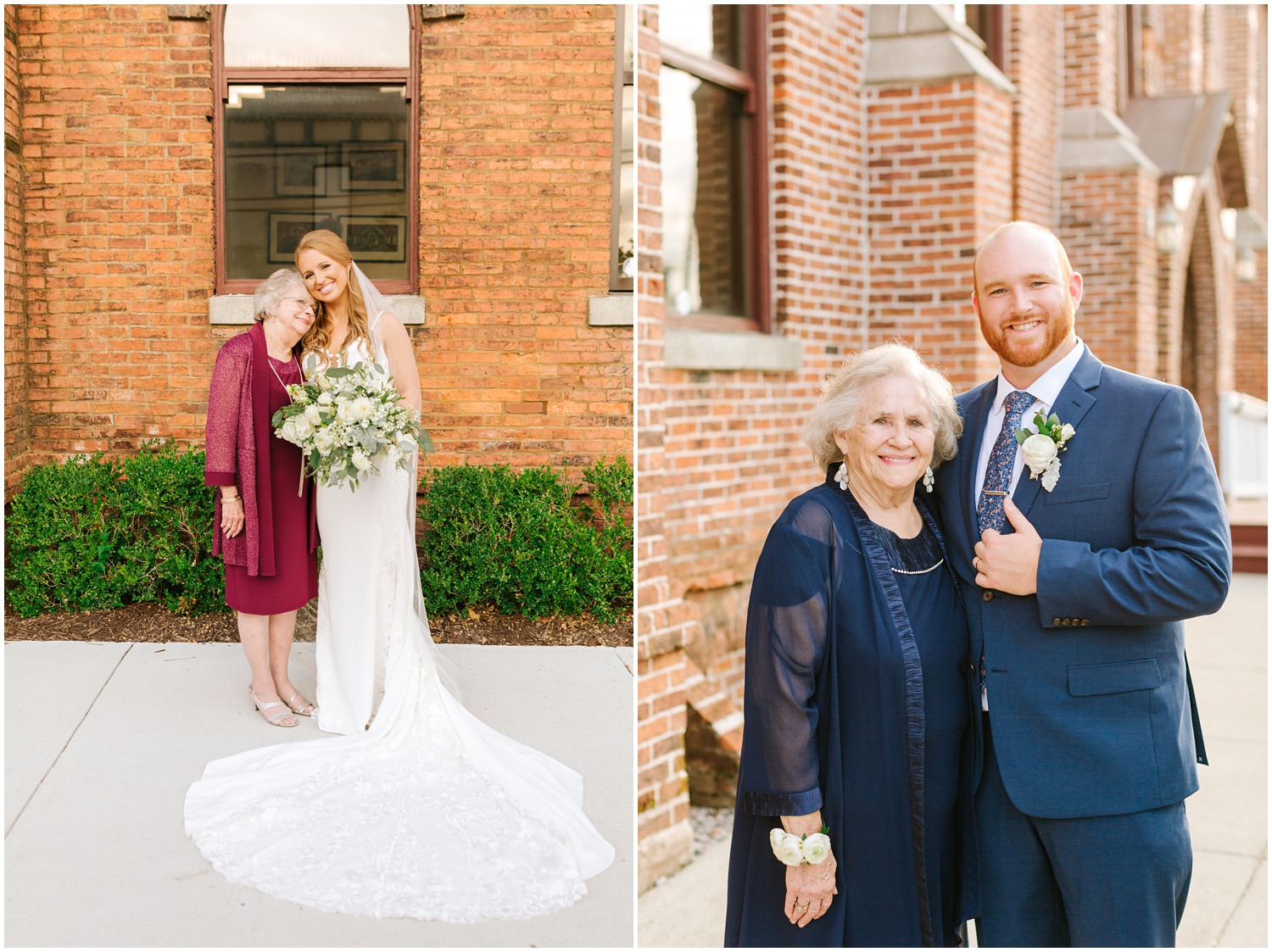 bride and groom pose with family members in Wilmington NC