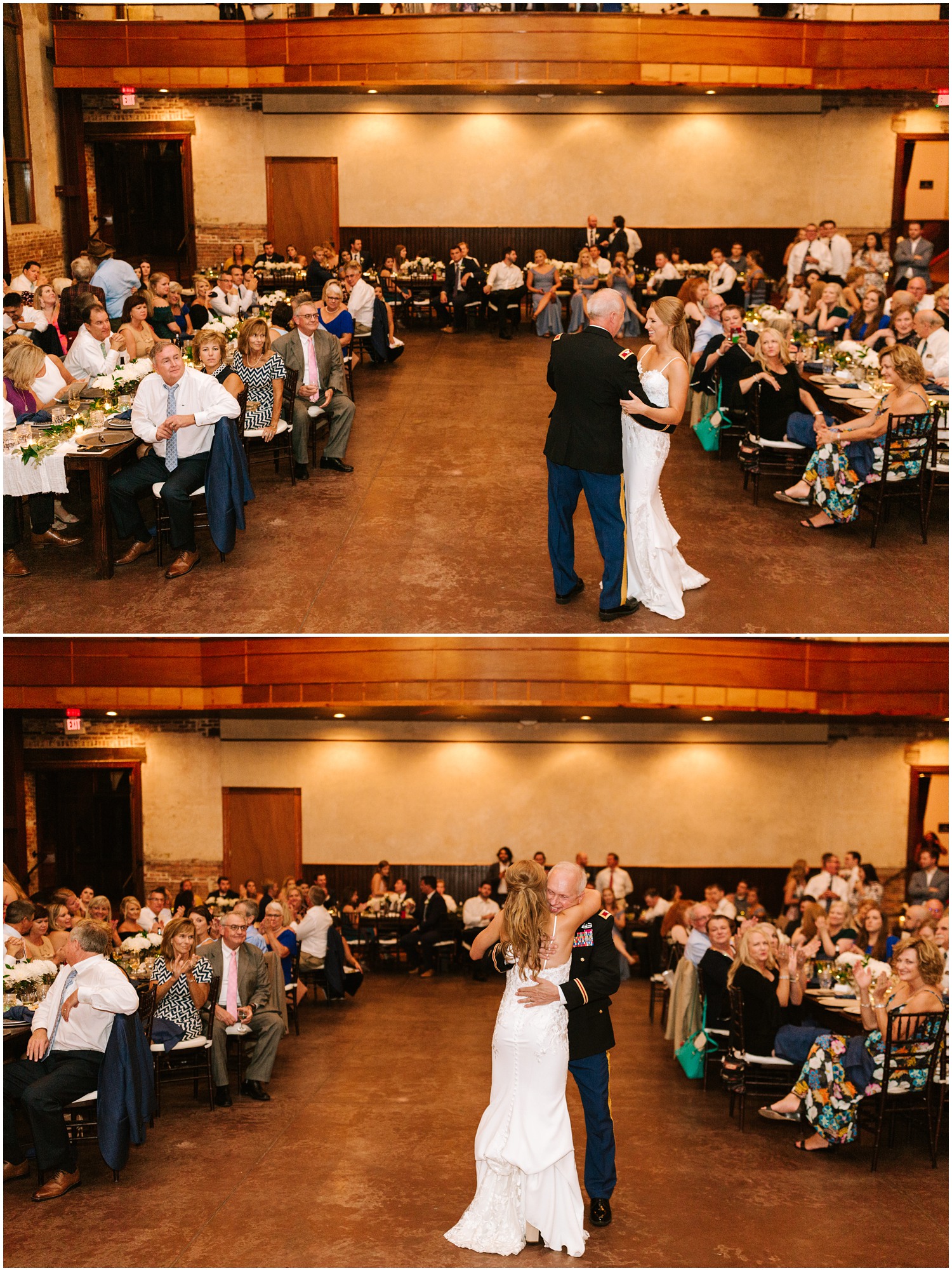 bride dances with dad during Wilmington NC wedding reception