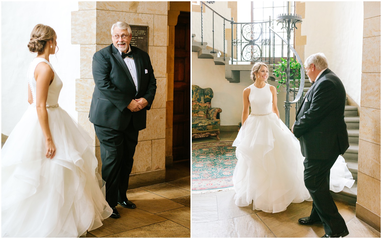 North Carolina wedding day first look with bride and father