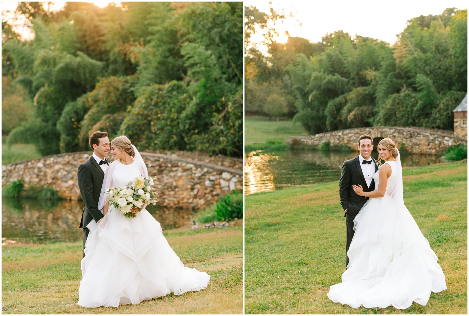wedding portraits at sunset at Graylyn Estate by Chelsea Renay Photography