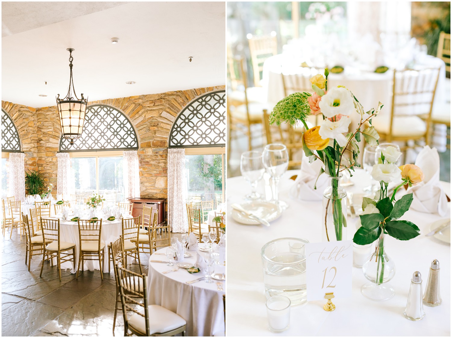 elegant wedding reception inspiration at Graylyn Estate