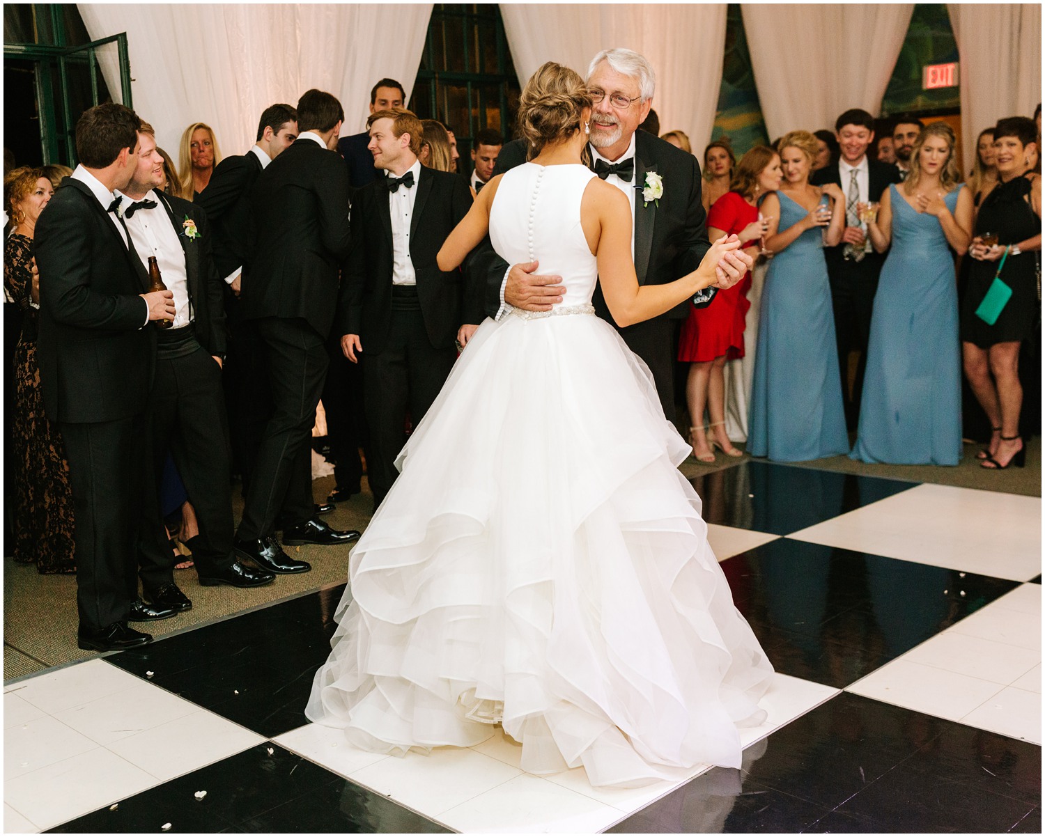 bride dances with father at wedding reception at Graylyn Estate