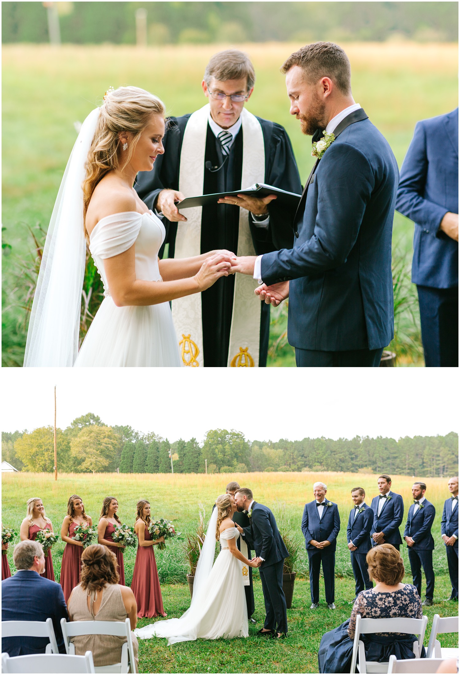 outdoor wedding ceremony at The Meadows Raleigh