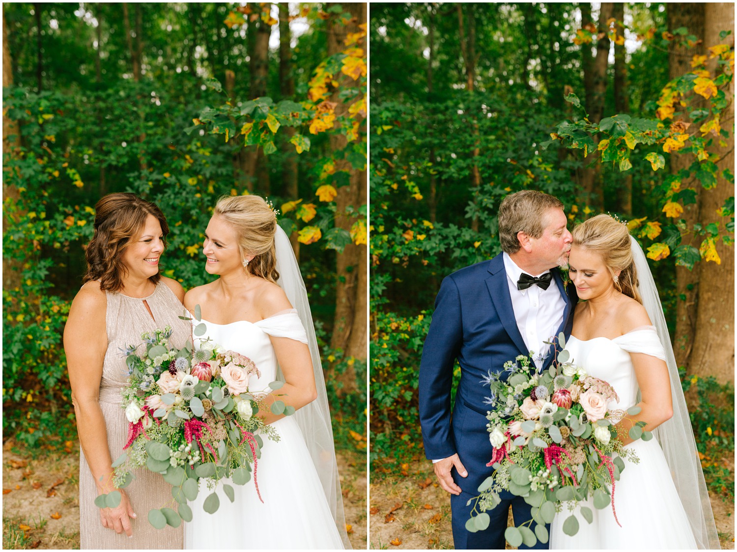 bride and parents pose for Chelsea Renay