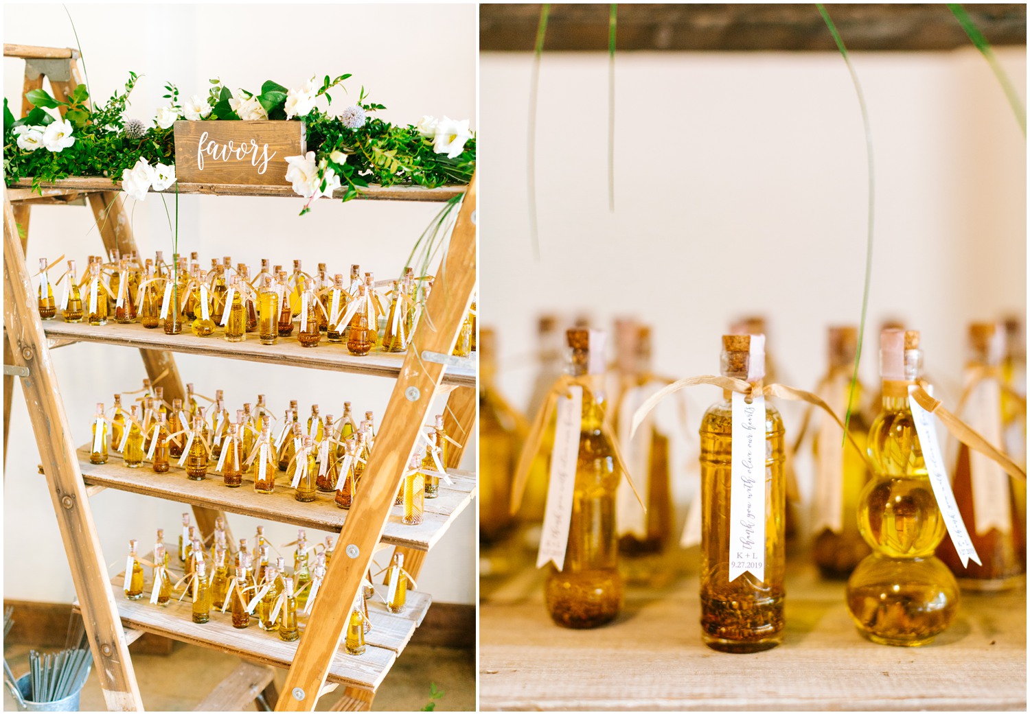 bottles of honey for wedding favors