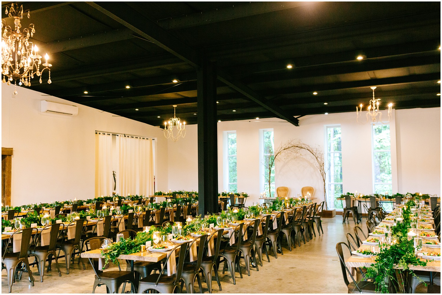 The Meadows Raleigh wedding reception seating