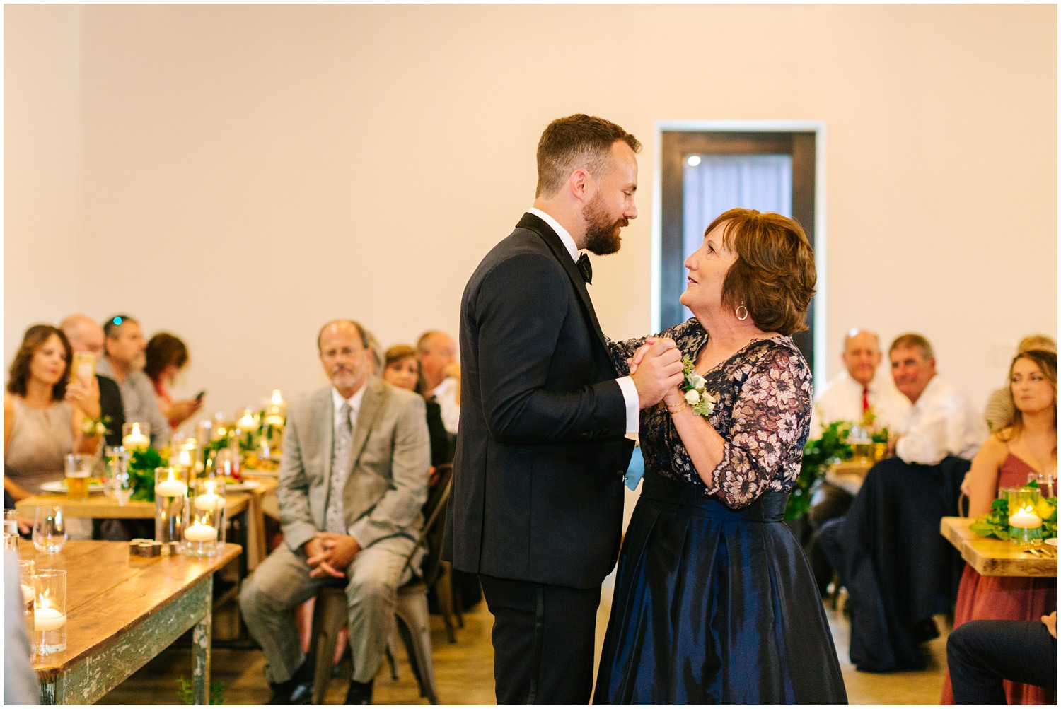 mother-son dance at The Meadows Raleigh wedding reception