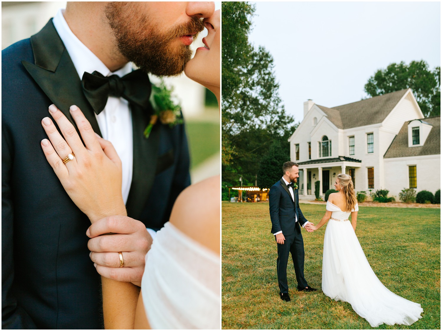 romantic wedding portraits at The Meadows Raleigh