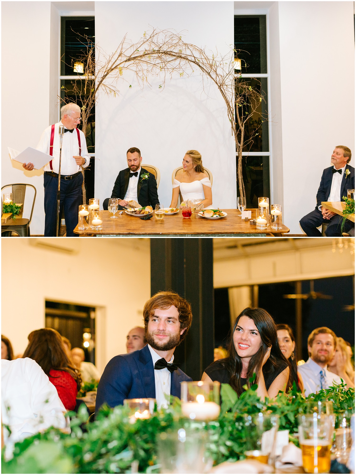 guests enjoy wedding toasts during Raleigh NC wedding reception