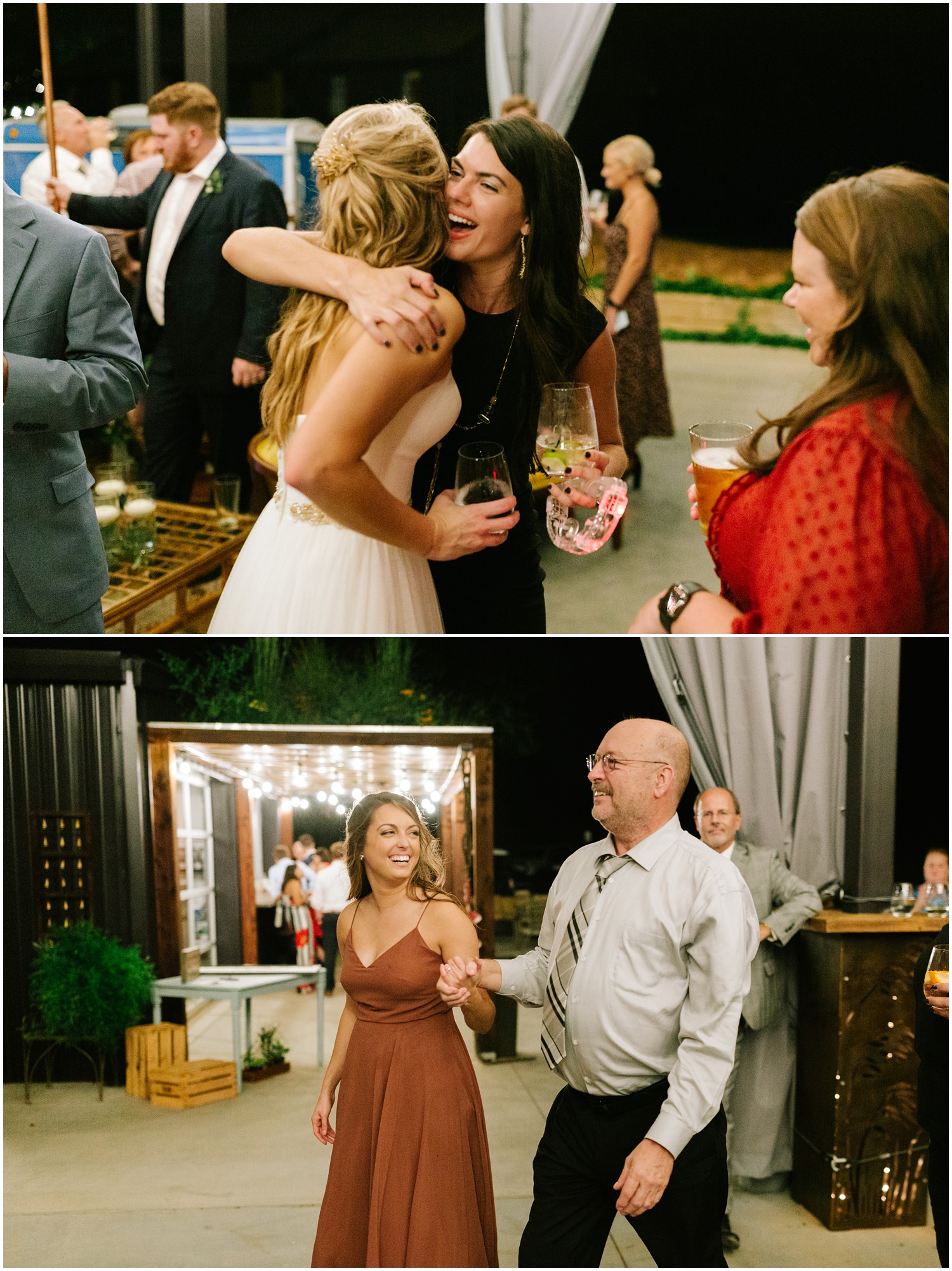 guests celebrate with bride at Raleigh NC wedding reception
