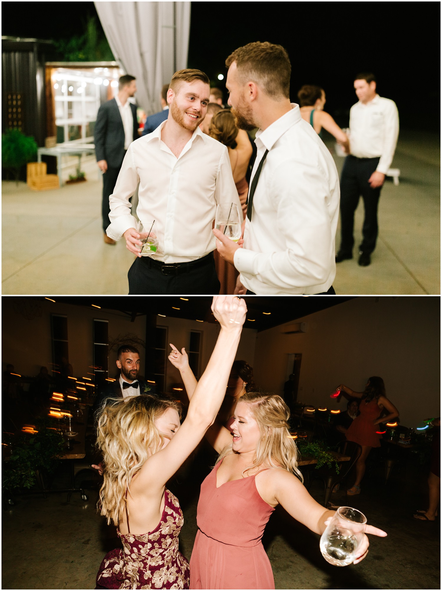 wedding guests dance and enjoy Raleigh NC wedding reception