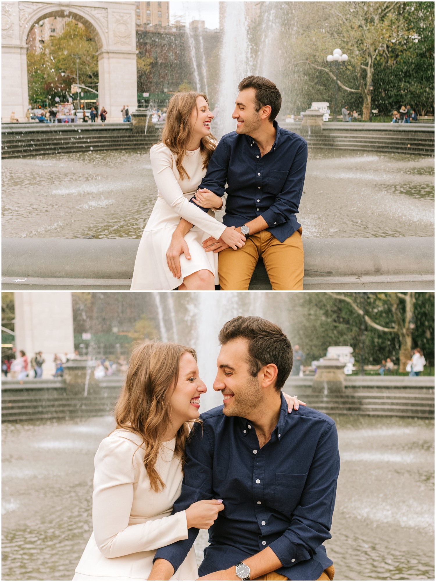 romantic New York City engagement photos in Washington Park