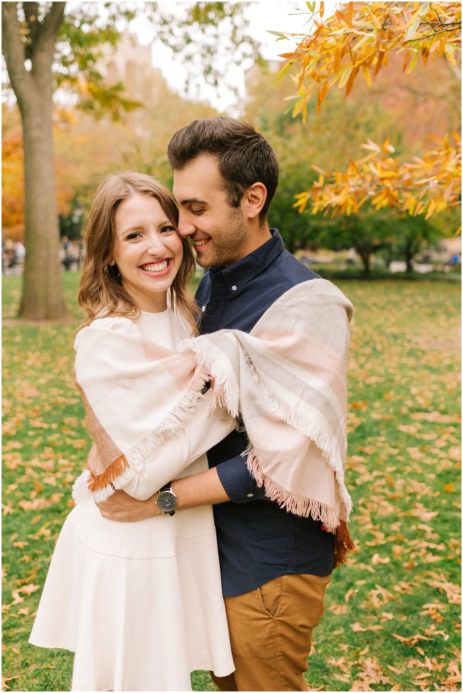 cozy fall engagement session in West Village & Dumbo