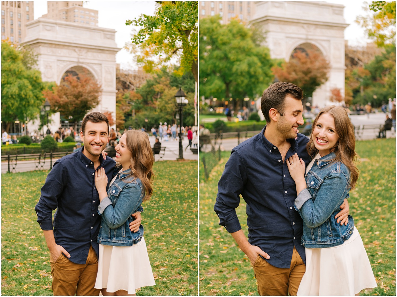 sunset engagement session at Washington Park in NYC