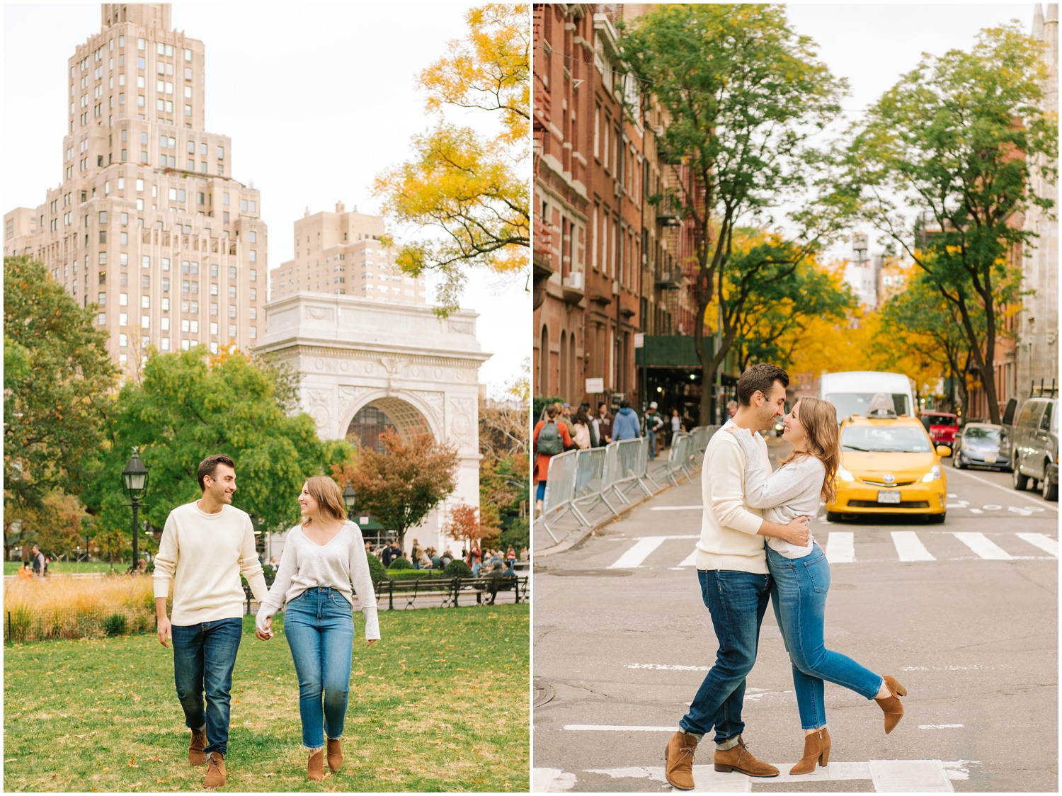 Fall engagement session in West Village & Dumbo