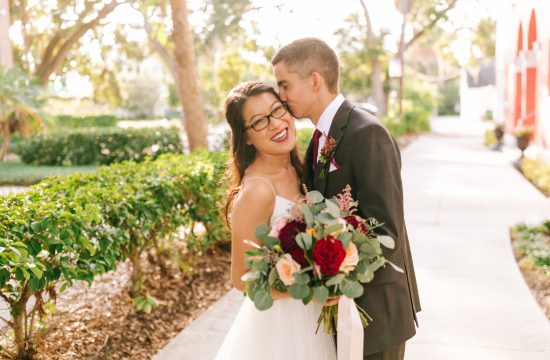 Tampa Wedding Photographer captures candid moment of a couple after their wedding ceremony at The Orlo House in Tampa FL