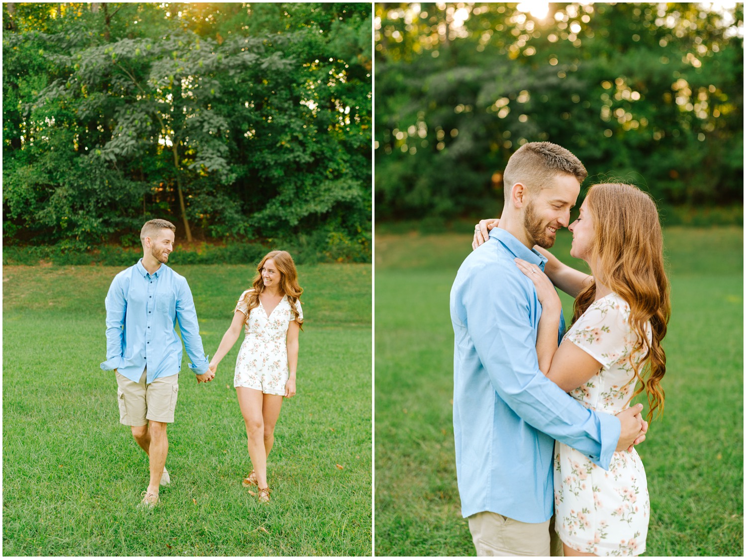engagement session in lake Lyn with Raleigh NC photographer 