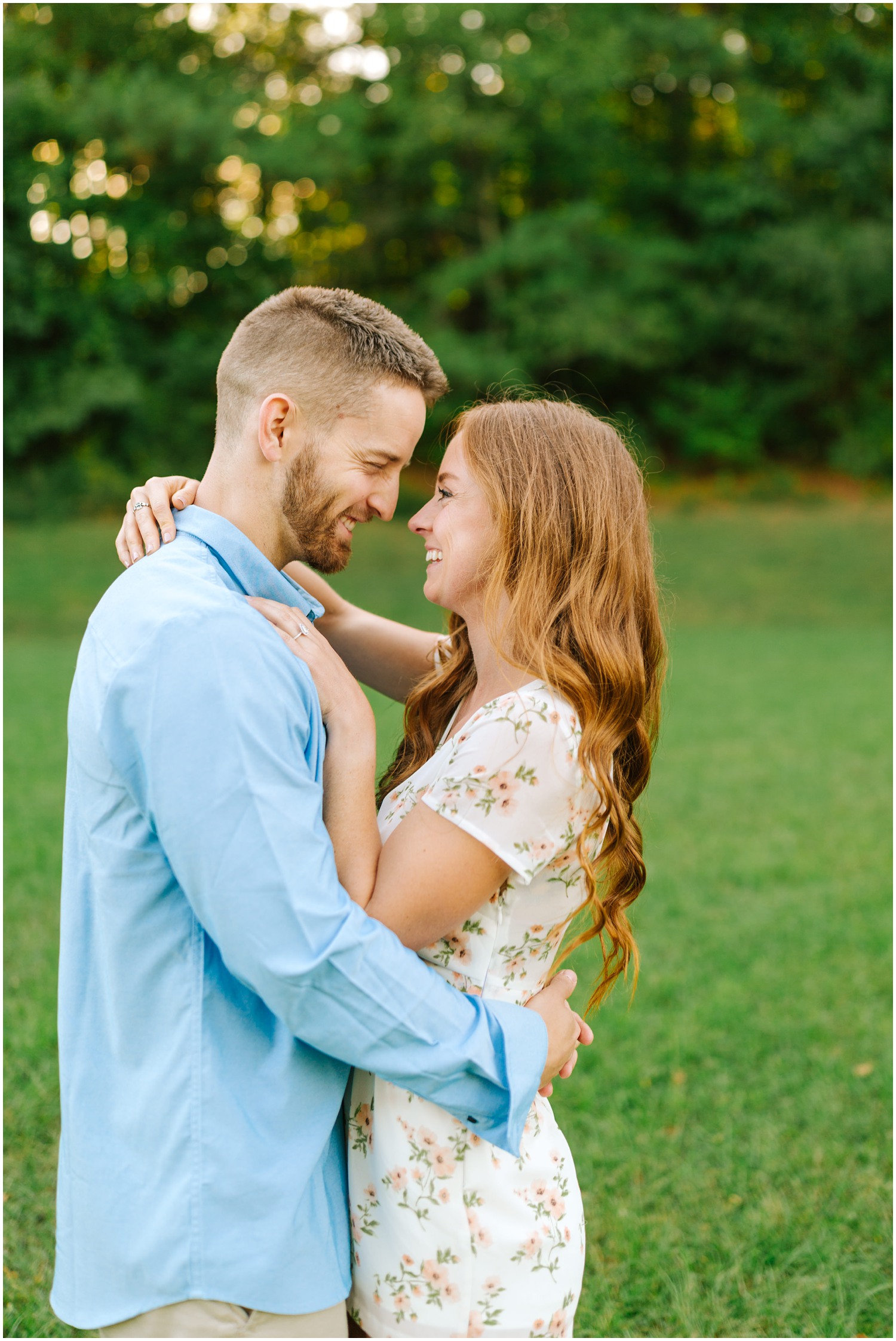 couple laughs photographed by NC wedding photographer Chelsea Renay