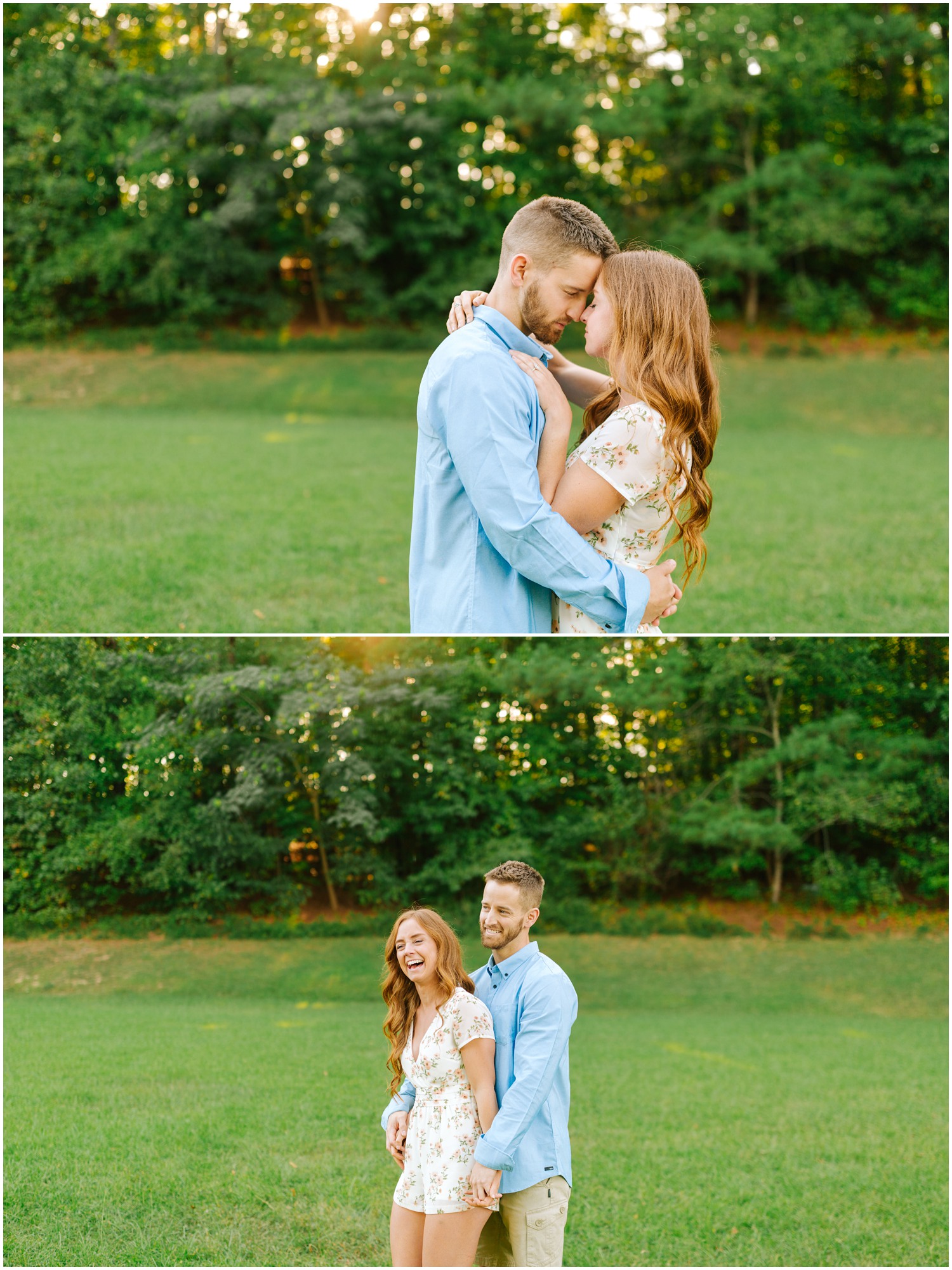 engagement session with couple at Lake Lyn