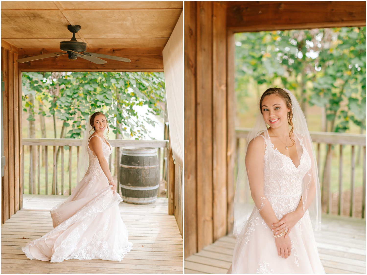 Medaloni Cellars bridal portraits with bride in veil