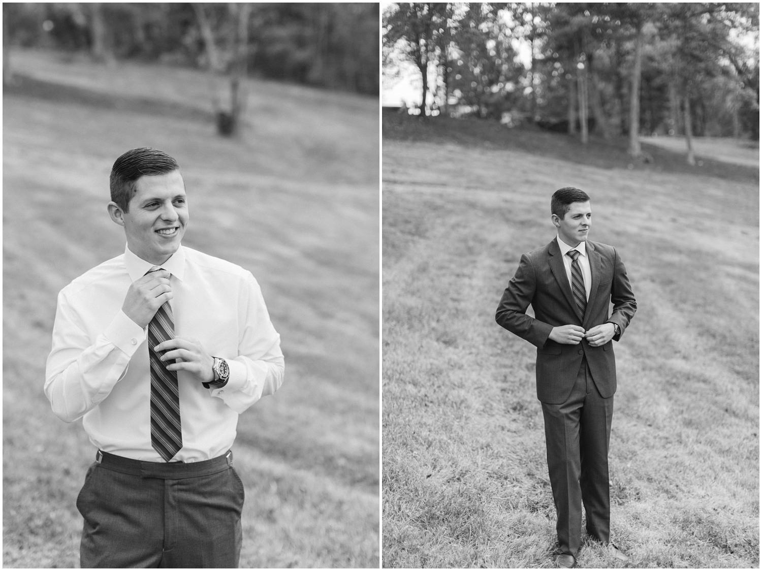 groom prepares for Medaloni Cellars wedding