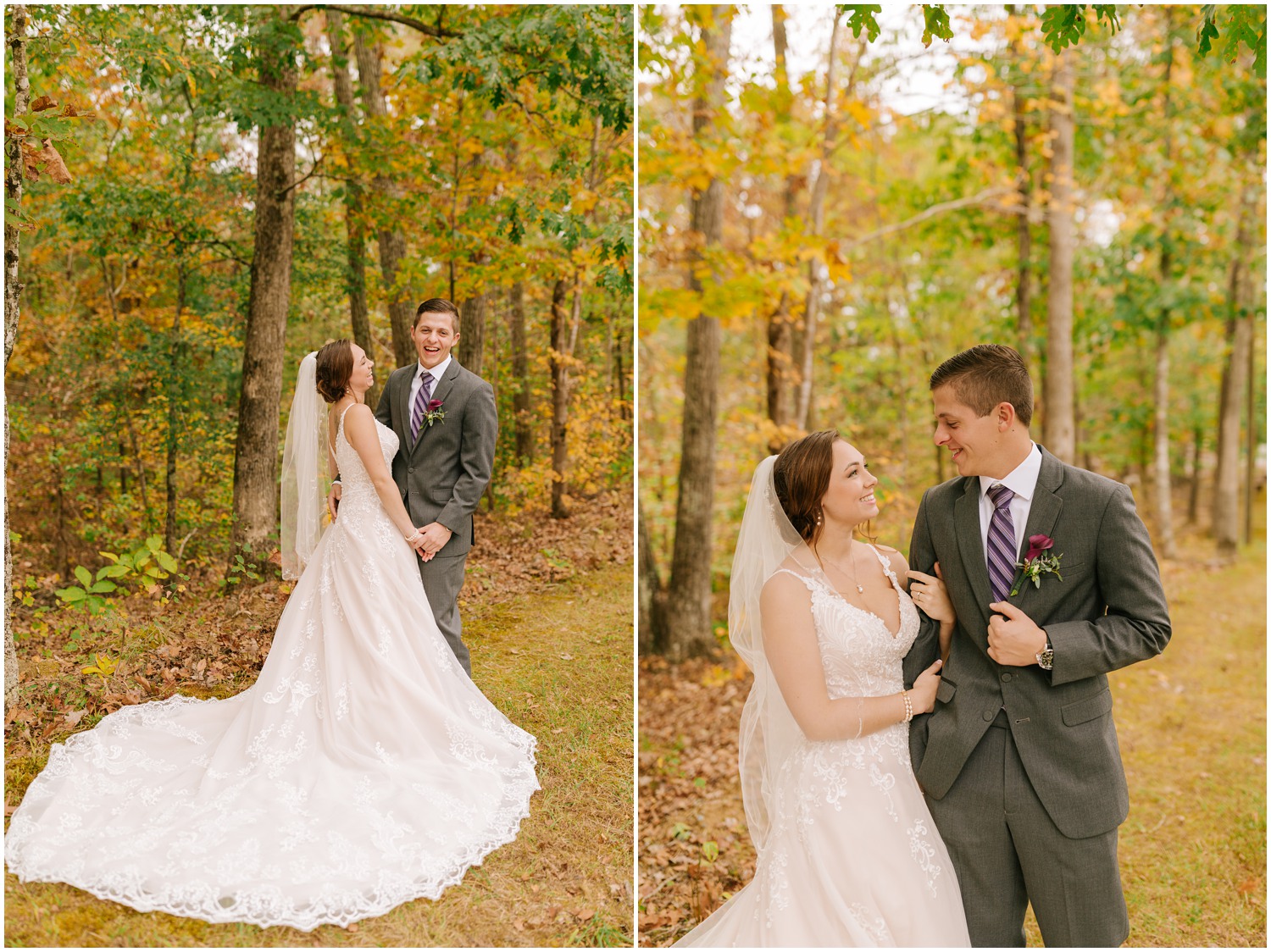first look before fall wedding at Medaloni Cellars