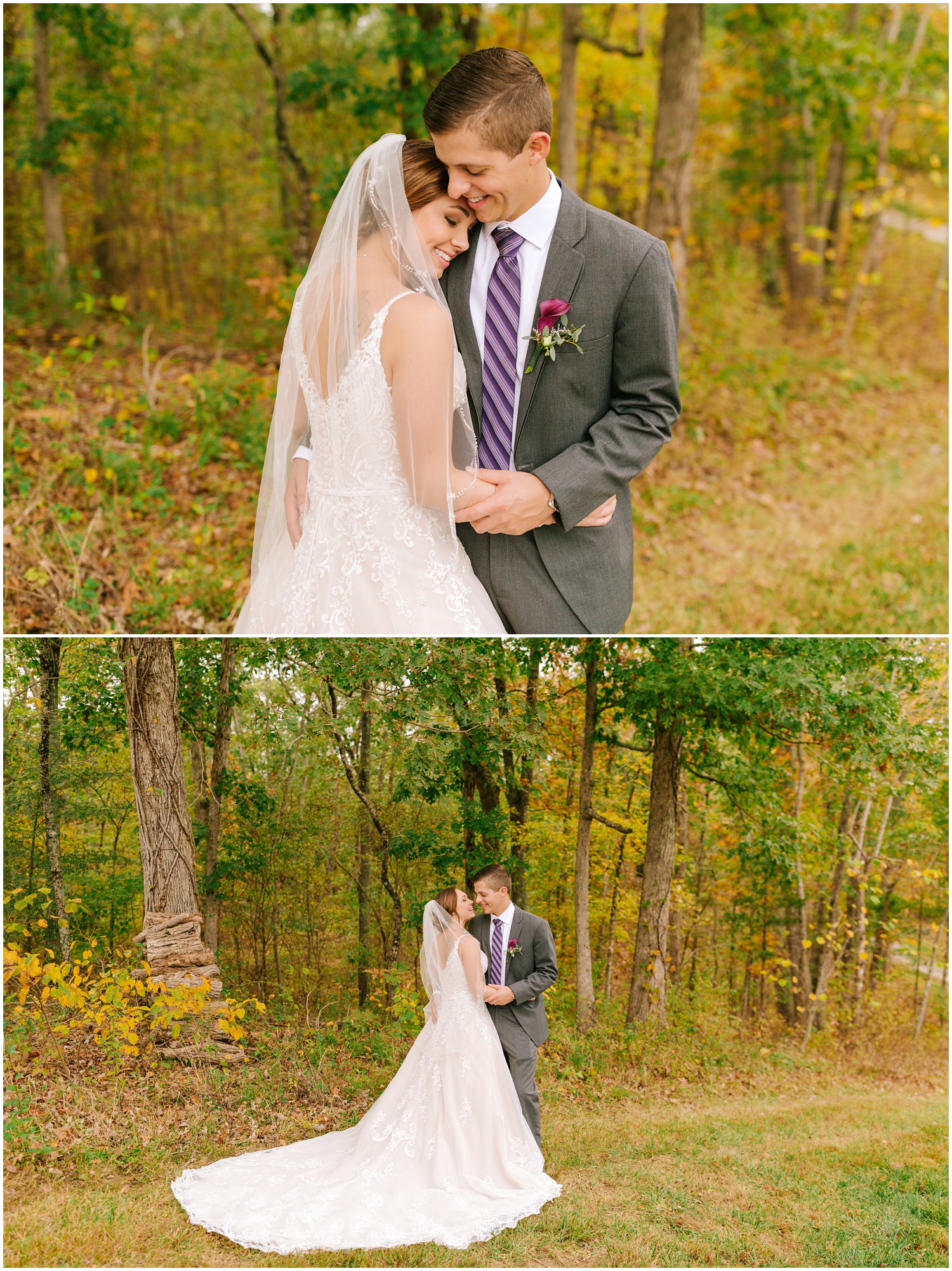 romantic wedding portraits in the woods before Medaloni Cellars wedding