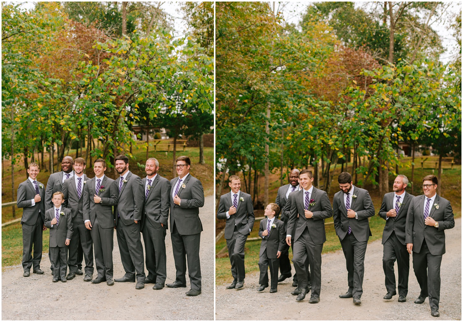 groomsmen pose before Lewsville NC wedding