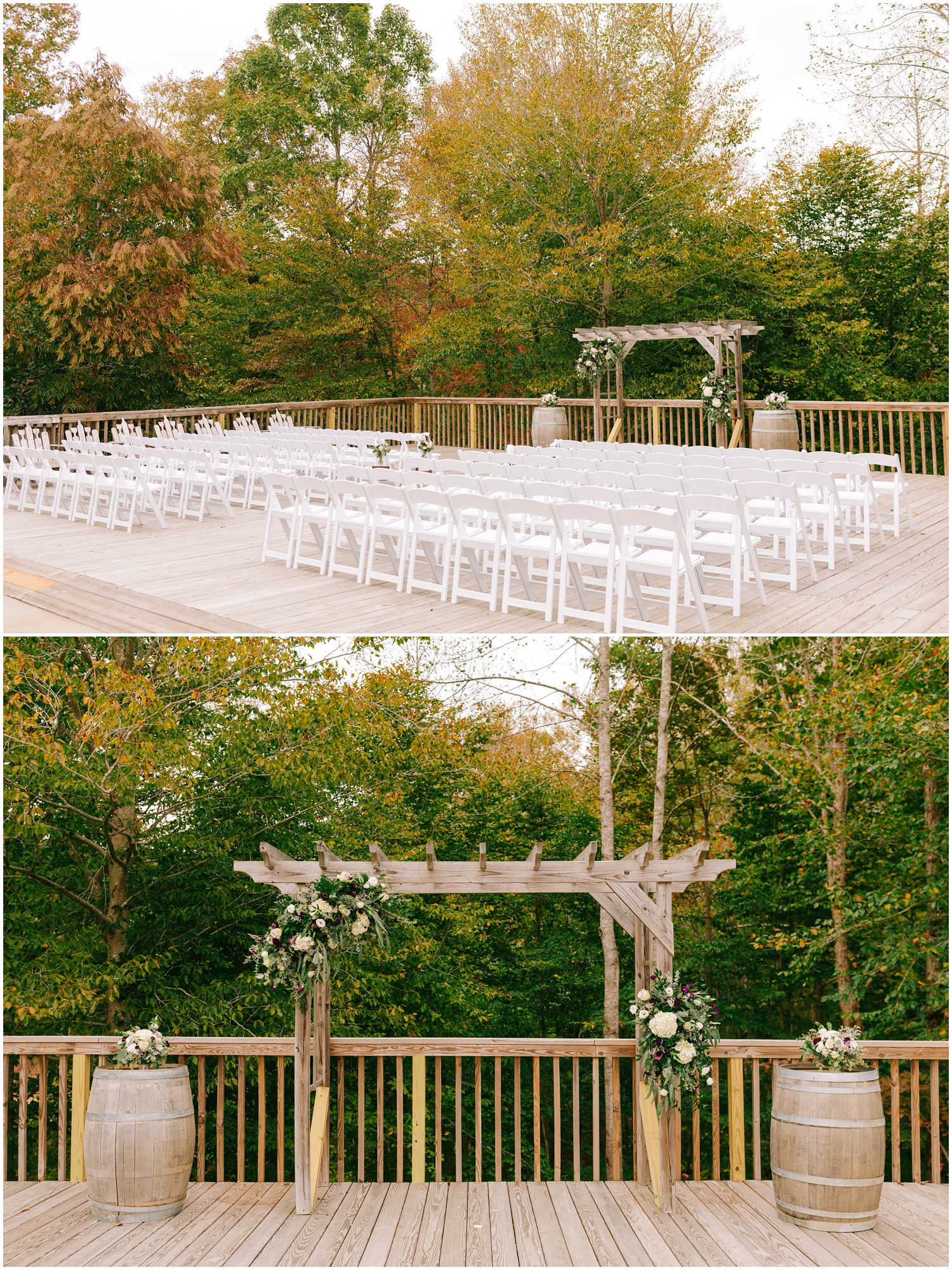 fall wedding ceremony details at Medaloni Cellars