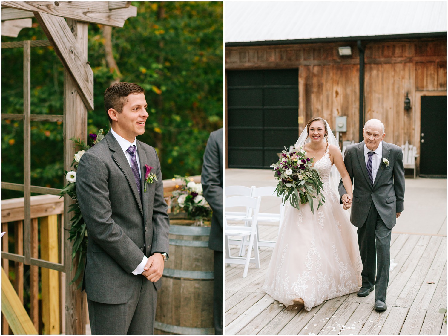 grandfather walks bride down aisle at Medaloni Cellars